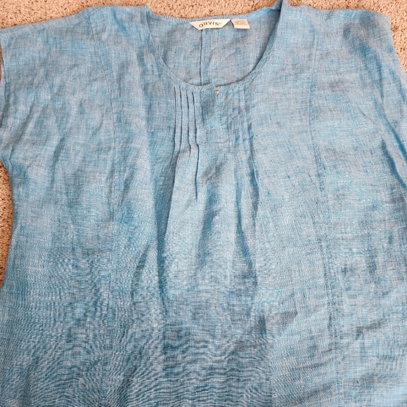 Orvis womens size large 14/16 100% linen shirt - Picture 1 of 3